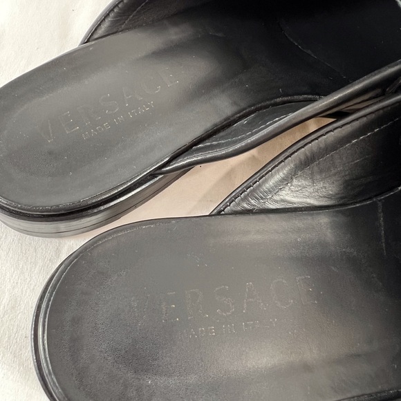 VERSACE Black Leather Medusa Men Half Loafers Made in Italy Marked as 42-9US main image 6